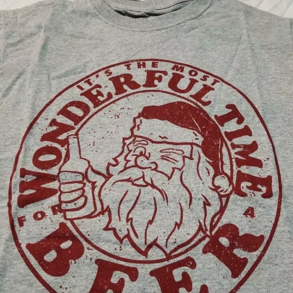 Christmas Santa beer Ugly Christmas shirt sz S New - Picture 2 of 2